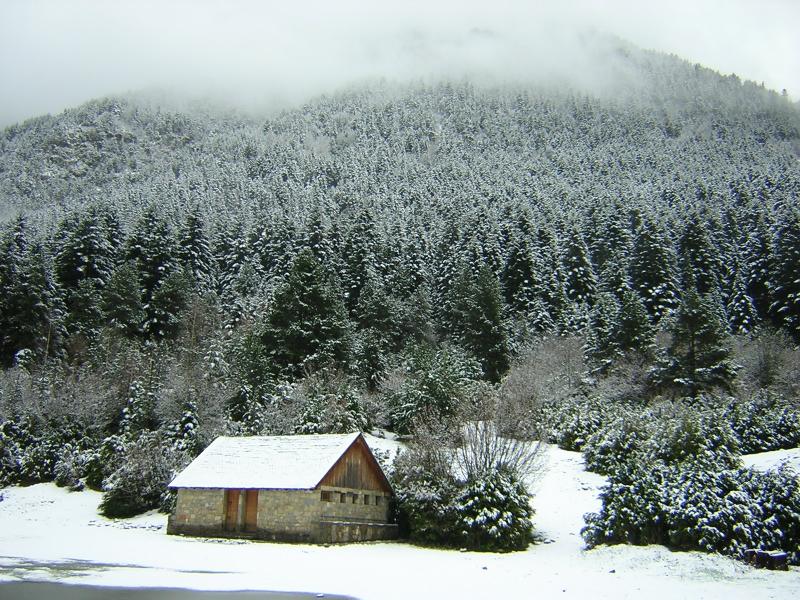 Foto del Pla de Senarta nevado.
