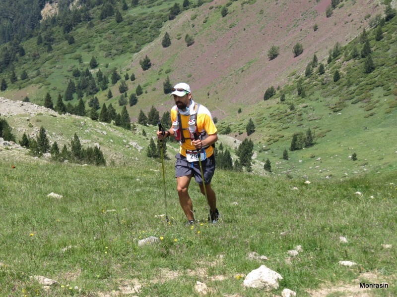 Foto de Gaspar corriendo durante la carrera Ultra Trail Ternua-Sobrarbe el 27 de junio de 2015. Crédito de la foto: Monrasin